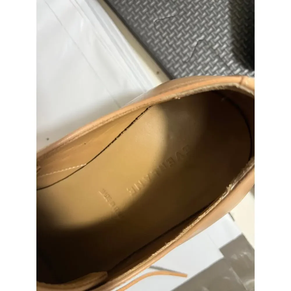 Everlane Italian Leather‎ The Modern Oxford Shoes Tan Lace Up Sz 9.5 Minimalist